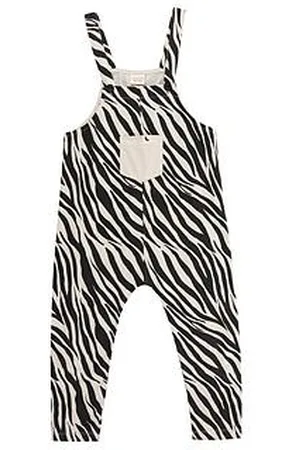 TURTLEDOVE Kids Zebra Skin Dungarees - Monochrome