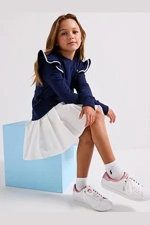 Ralph Lauren Girls Woven Hem Sweat Dress