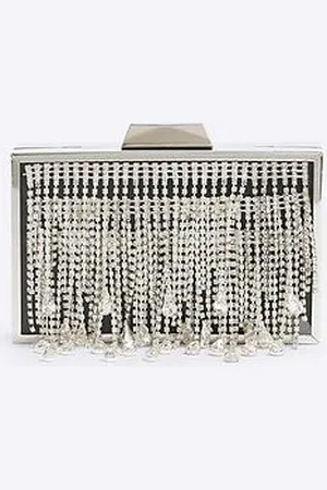 River Island Crystal Fringe Bocross Clutch Bag