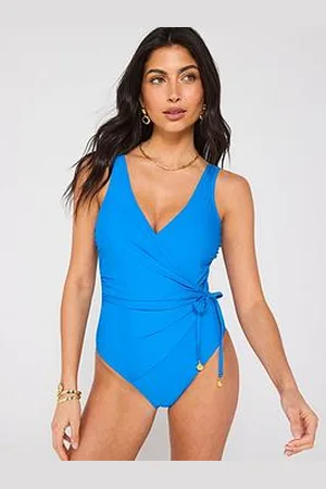 Everyday Basic Shape Enhancing Wrap Over Ruched Swimsuit