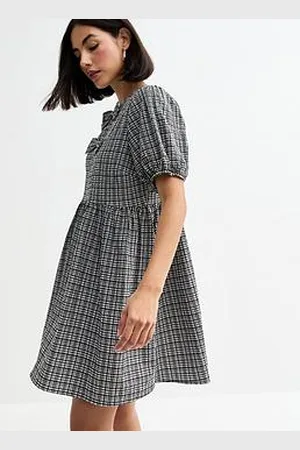 New Look Gingham Bow Front Mini Dress