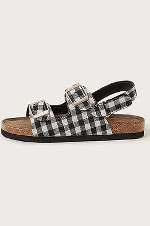Monsoon Girls Gillian Gingham Buckle Sandals