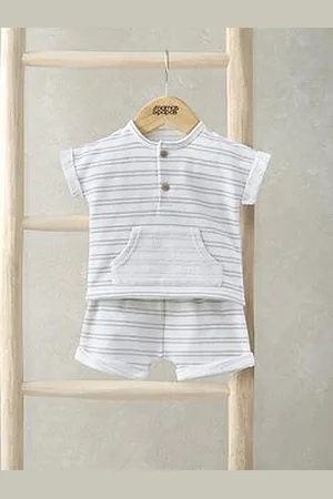 Mamas & Papas Baby Boys 2 Piece Stripe Shirt And Shorts Set -