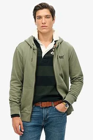 Superdry Essential Logo Washed Zip Through Hoodie