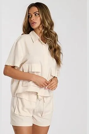 South Beach Linen Blend Short Sleeve Utility Shirt