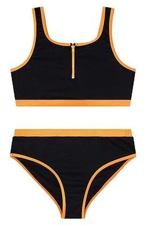 Monsoon Girls Sporty Bralette Bikini Set - /Orange
