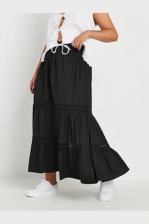 Yours Curve Peasant Tiered Maxi Skirt