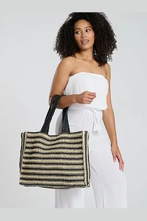 South Beach Straw Woven Shoulder Tote Bag