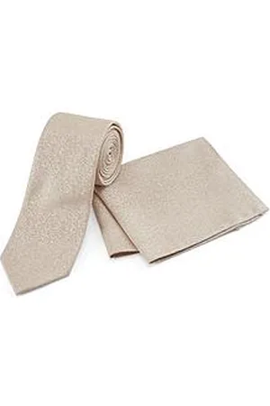 Skopes Taupe Mosaic Tie And Pocket Square Set