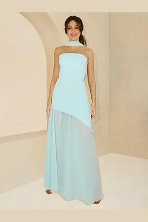 Michelle Keegan Bandeau Dress With Neck Scarf
