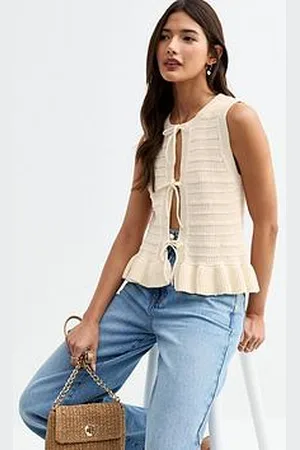 New Look Tie Front Sleeveless Cardigan