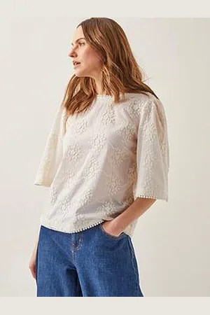 Monsoon Harika Embellished Top - Ivory