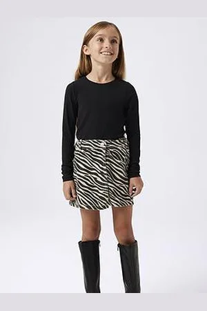 NAME IT Girls Zebra Print Skort - Black