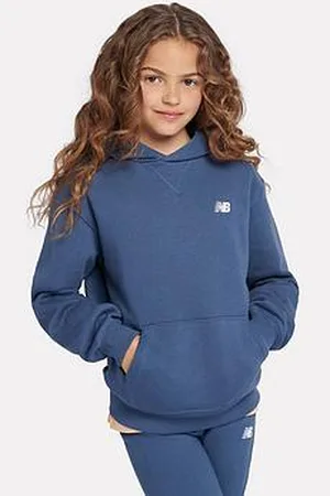 New Balance Junior Girls Brush Back Small Logo Hoodie