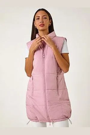 Roman Quilted Zip Detail Longline Gilet
