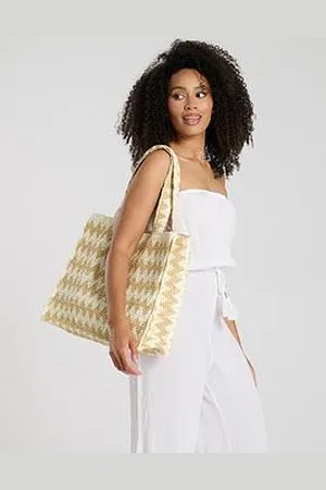 South Beach Straw Woven Shoulder Tote Bag
