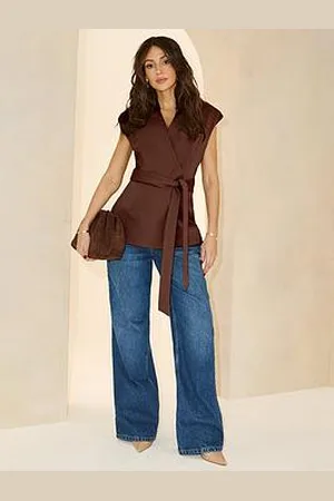 Michelle Keegan Wrap Over Belt Waistcoat