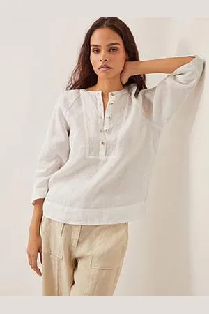 Monsoon Rosa Bib Linen Top