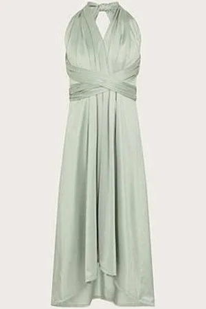 Monsoon Girls Tia Twist Prom Dress - Sage