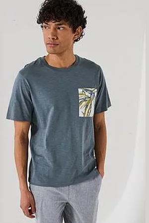 JACK & JONES Split Printed Pocket T-Shirt - Blue