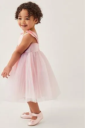 Monsoon Baby Girls Angel Wing Sleeve Tulle Dress