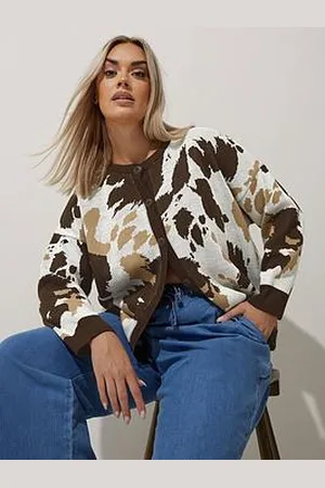 Yours Curve Cow Cardigan