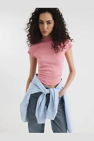 River Island Cap Sleeve High Neck Tee - Bright