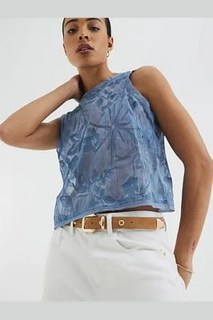 River Island Sleeveless Floral Embroidered Tank Top