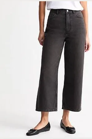 New Look Adalae Wide Leg Cropped Jeans - Washed