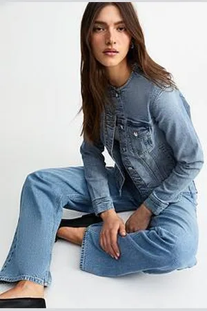 New Look Collarless Denim Jacket