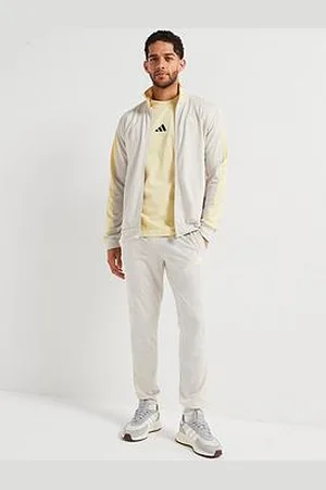 adidas Mens Sportswear Basic Tricot Colorblock Tracksuit - Beige