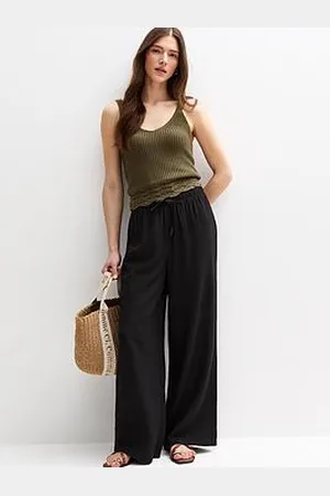New Look Crinkled Wide Leg Trousers