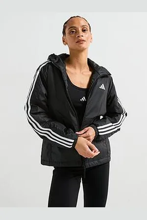 adidas Womens Essentials 3-Stripes Hooded Jacket