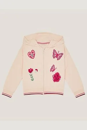 Monsoon Girls Applique Badge Zip Through Hoodie