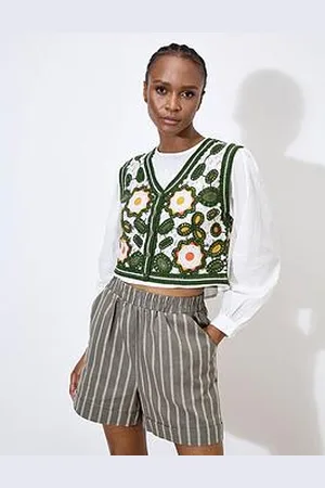 Apricot Floral Crochet Waistcoat
