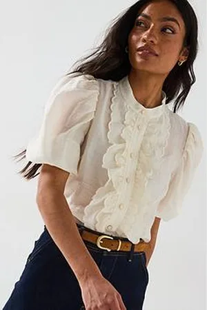 Very Scalloped Placket Blouse