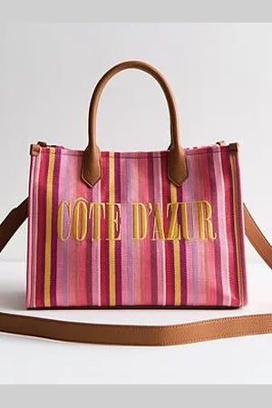 New Look Cote D-Azur Striped Canvas Tote Bag