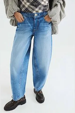 River Island Elasticated Barrel Jean - Medium Denim