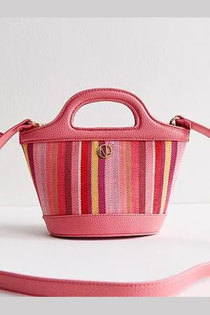 New Look Striped Canvas Mini Grab Bag