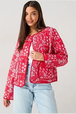 ONLY Printed Quilted Button Down Jacket