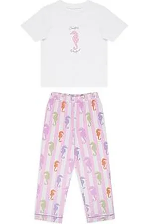 Chelsea Peers Kids Unisex Seahorse Stripe Short Sleeve Top Pyjamas