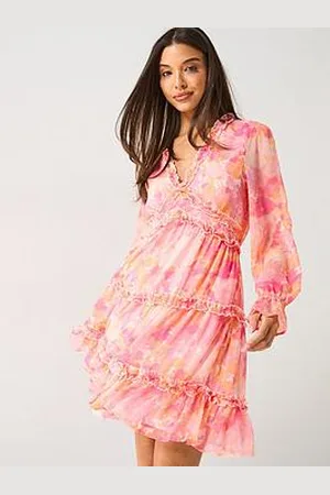 VERO MODA Milla Long Sleeve Frill Short Dress