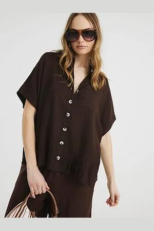 River Island Linen Tie Sleeve Shirt