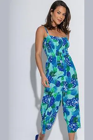 Pour Moi Strapless Shirred Bodice Crop Leg Beach Jumpsuit