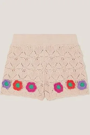 Monsoon Girls Crochet Flower Shorts