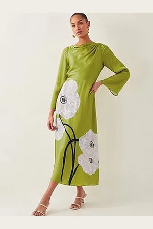 Monsoon Molly Floral Print Satin Dress