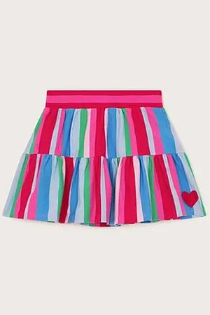 Monsoon Girls Stripe Tiered Skort