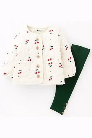 Very Baby Girls Quilted Cherry Jersey Jacket And Legging Set