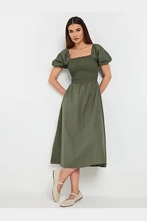 Long Tall Sally Tall Puff Sleeve Shirred Dress