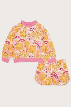 Monsoon Girls Sun Print Sweat And Short Set